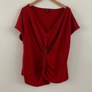Shein Red Ribbed Top
